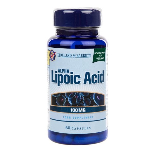 -%% Holland & Barrett Alpha Lipoic Acid 100mg 60 Caps ALA (1)  kwas alfaliponowy wyprzedaż ważność do 30.08.2026