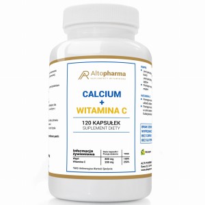 -30% Altopharma CALCIUM 800mg WITAMINA C 200mg WAPŃ MOCNE KOŚCI PRODUKT WEGE 120 kapsułek (1) ważność do 30.05.2026