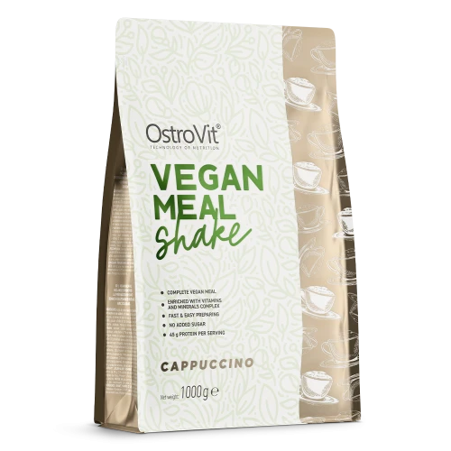 Vegan Meal Shake 1000 g cappuccino Wegańska mieszanka do przygotowania shake'a; zawiera białko, witaminy i minerały