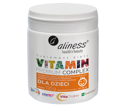 -50% Aliness Premium witaminy Complex dla dzieci, proszek 120g  (1) waznosc do 30.05.2026 wyprzedaz