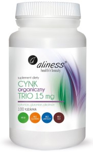 ALINESS  Cynk Organiczny Trio 15 mg x 100 tabl.