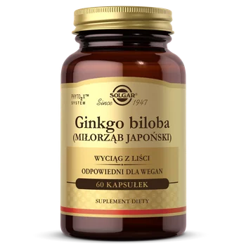 Solgar Ginkgo Biloba 60 kapsułek roślinnych miłorząb japoński