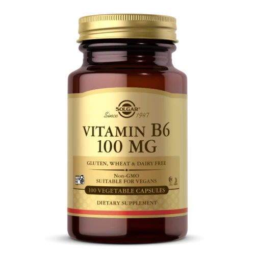 -60% Solgar VITAMIN B6 100 MG VEGE Witamina B-6 100kaps (1) wyprzedaż , ważność 31.07.2026