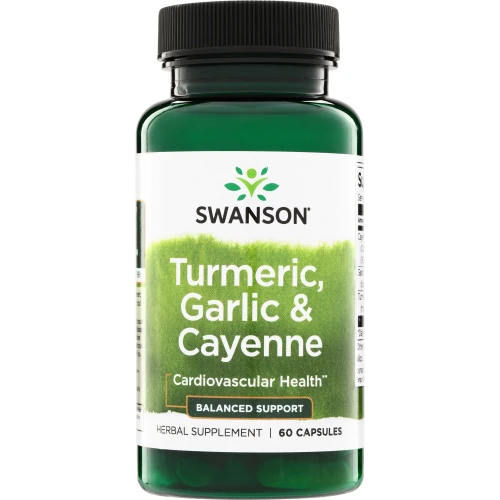  Swanson Turmeric, Garlic & Cayenne 60kaps Kurkuma Czosnek