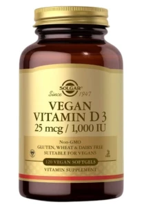 -90% Solgar Vegan D3 25 mcg (1000 IU) - Witamina D3 (120 kaps.) (1) wyprzedaz waznosc 31.07.2026
