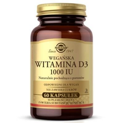 -80% SOLGAR  Witamina D3 1000 IU 60 softgels Wegańska (1) wyprzedaż wazność do 31.07.2026