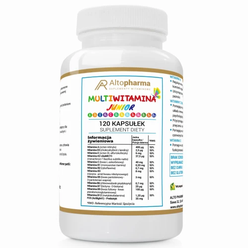 -50% Alto pharma Multiwitamina JUNIOR witaminy dla dzieci 120 kapsułek (1) wyprzedaż ważność  31.08.2026