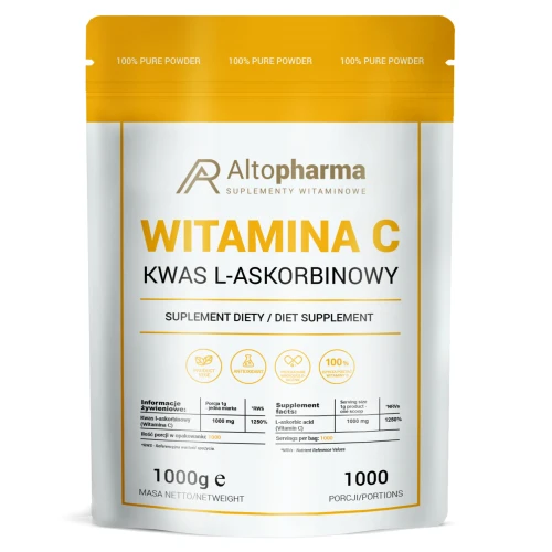 -50% AltoPharma WITAMINA C W PROSZKU 1 kg   100% KWAS L-ASKORBINOWY (1) wyprzedaż ważność do 31.08.2026