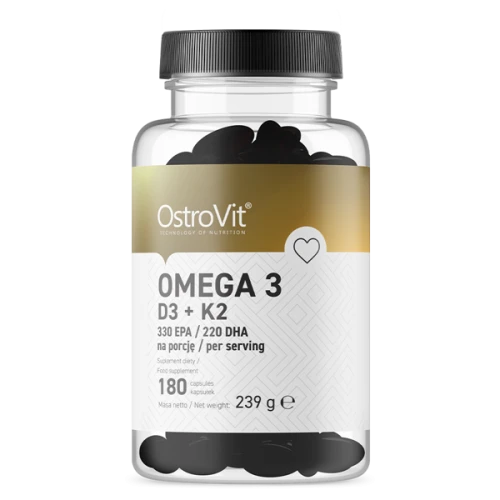 OstroVit Omega 3 D3+K2 180 kapsułek  EPA DHA
