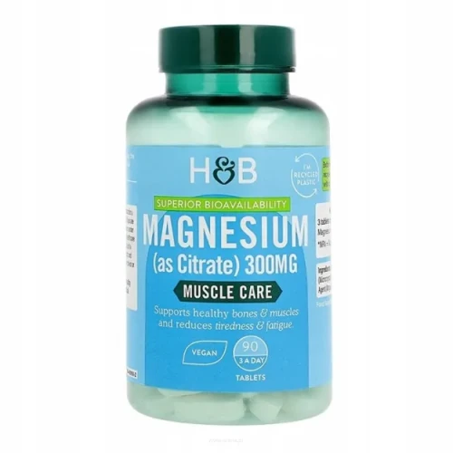 -50% Holland & Barrett Magnesium Citrate 300mg | 90 tabletek cytrynian magnezu  (1) wyprzedaż ważność 30.09.2026