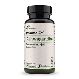 -80% Pharmovit ashwagandha - żeń szeń syberyjski  wyprzedaz waznosc 31.08.2026