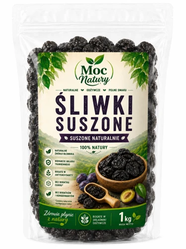 3x Moc Natury Śliwki Suszone 1kg 1000g Chile naturalne premium 