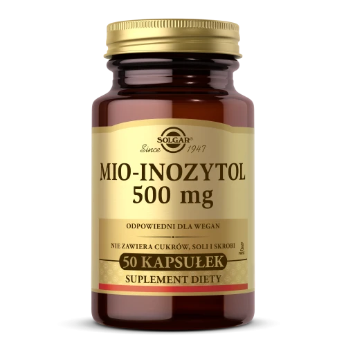 -60% Solgar Mio-Inozytol 500 mg  - inositol - wyprzedaż ważność do 30.09.2026