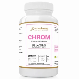 -60% Altopharma CHROM POKOLINIAN CHROMU 200µg + PREBIOTYK PRODUKT WEGE 120 kapsułek (1) wyprzeda,z wazność 30.09.2026