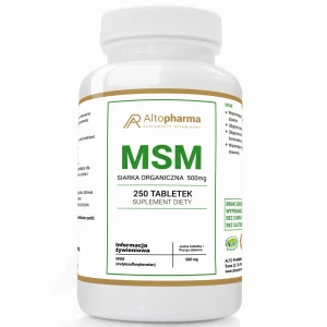 -30% Altopharma MSM SIARKA ORGANICZNA 500mg STAWY KOŚCI PRODUKT WEGE 250 tabletek (1) wyprzedaz waznosc 30.11.2026