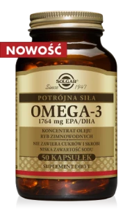 -50% Solgar Omega-3 1764 mg EPA/DHA potrójna siła (1) wyprzedaż ważność 30.10.2026