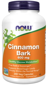 -50%  NOW Foods Cinnamon Bark Cynamon  600mg 240kaps  (1) wyprzedaż ważność 30.10.2026