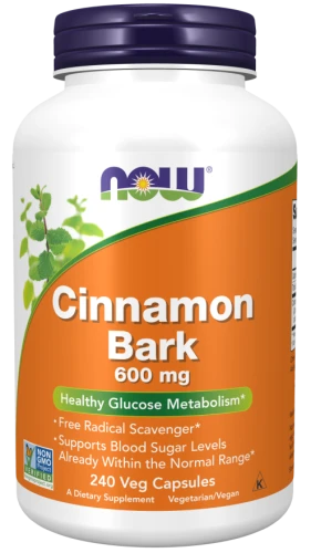 -50%  NOW Foods Cinnamon Bark Cynamon  600mg 240kaps  (1) wyprzedaż ważność 30.10.2026