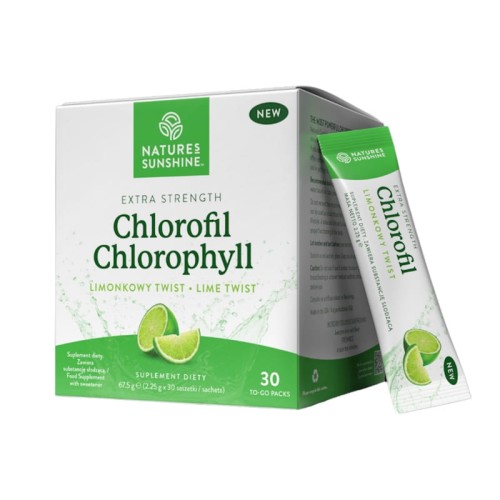 -50% Natures sunshine Chlorofil w Saszetkach o smaku limonkowym (67,5 g) wyprzedaż ważność 30.10.2026