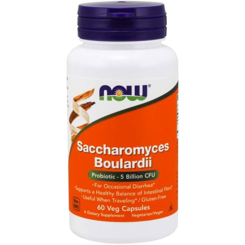 NOW Foods SACCHAROMYCES BOULARDII Drożdże typu PROBIOTYCZNEGO Probiotyk -suplement diety- 60 kap