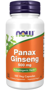  NOW Foods Panax Ginseng żeń szeń koreański 500mg 100 kaps 
