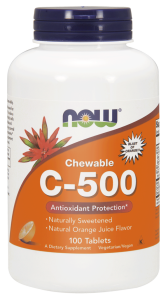 NOW Foods Witamina C -500  chewable – 100 pastylek do ssania / 500 mg