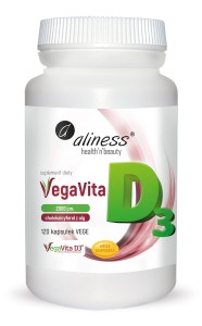 ALINESS Naturalna witamina D3   D-3 z alg VEGAN 2000 j.m. x 120 Vege Caps