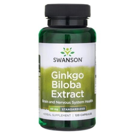 Swanson Ginkgo Biloba ekstrakt 60mg 120 kaps - suplement kapsułki