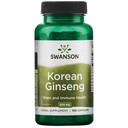 Swanson Ginseng - Żeń-Szeń 500mg 100 kaps - suplement diety