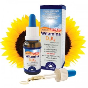 Witamina D3 + K2 MK7 FORTE w kroplach 20ml Dr Jacobs 