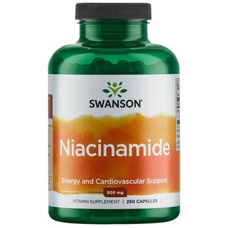 Swanson Niacinamide 500mg 250kaps - Niacyna ,amid kwasu