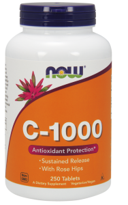 NOW Foods Witamina c 1000mg 250tab Powolne Uwalnianie Opóźnione 