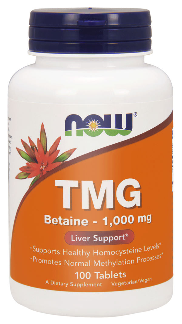 thumbnail image 2 of NOW Foods TMG Betaine 1000mg Tablets - 100 Count For Heart Health & Methylation Support 2 of 12